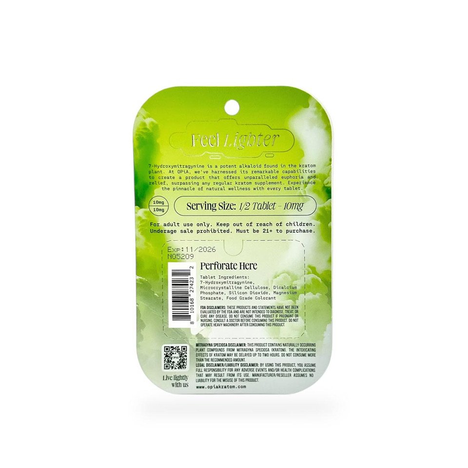 Opia 7 Hydroxymitragynine Chewable Tablets Sour Apple 80mg - Image 2